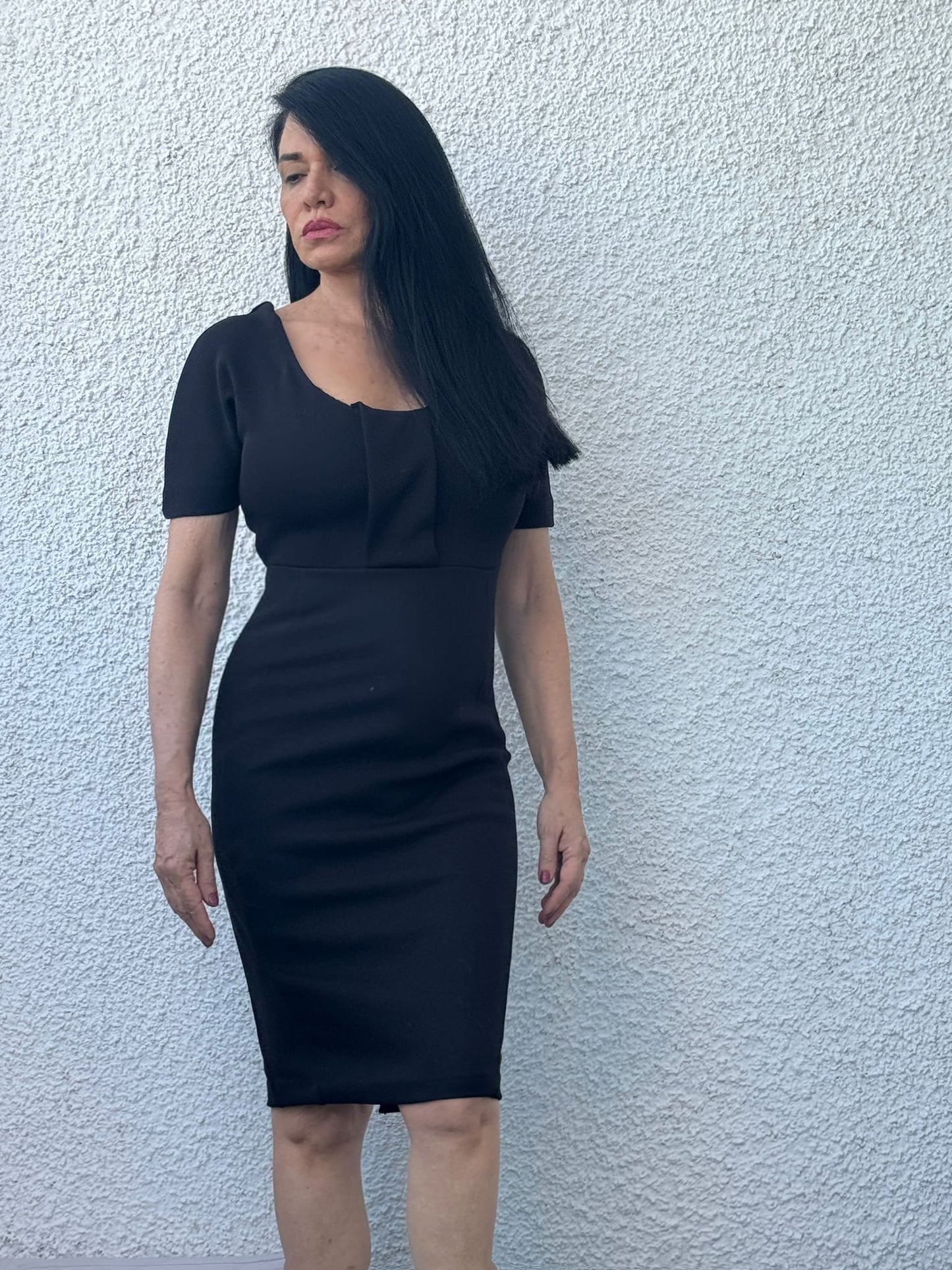 Vestido midi negro