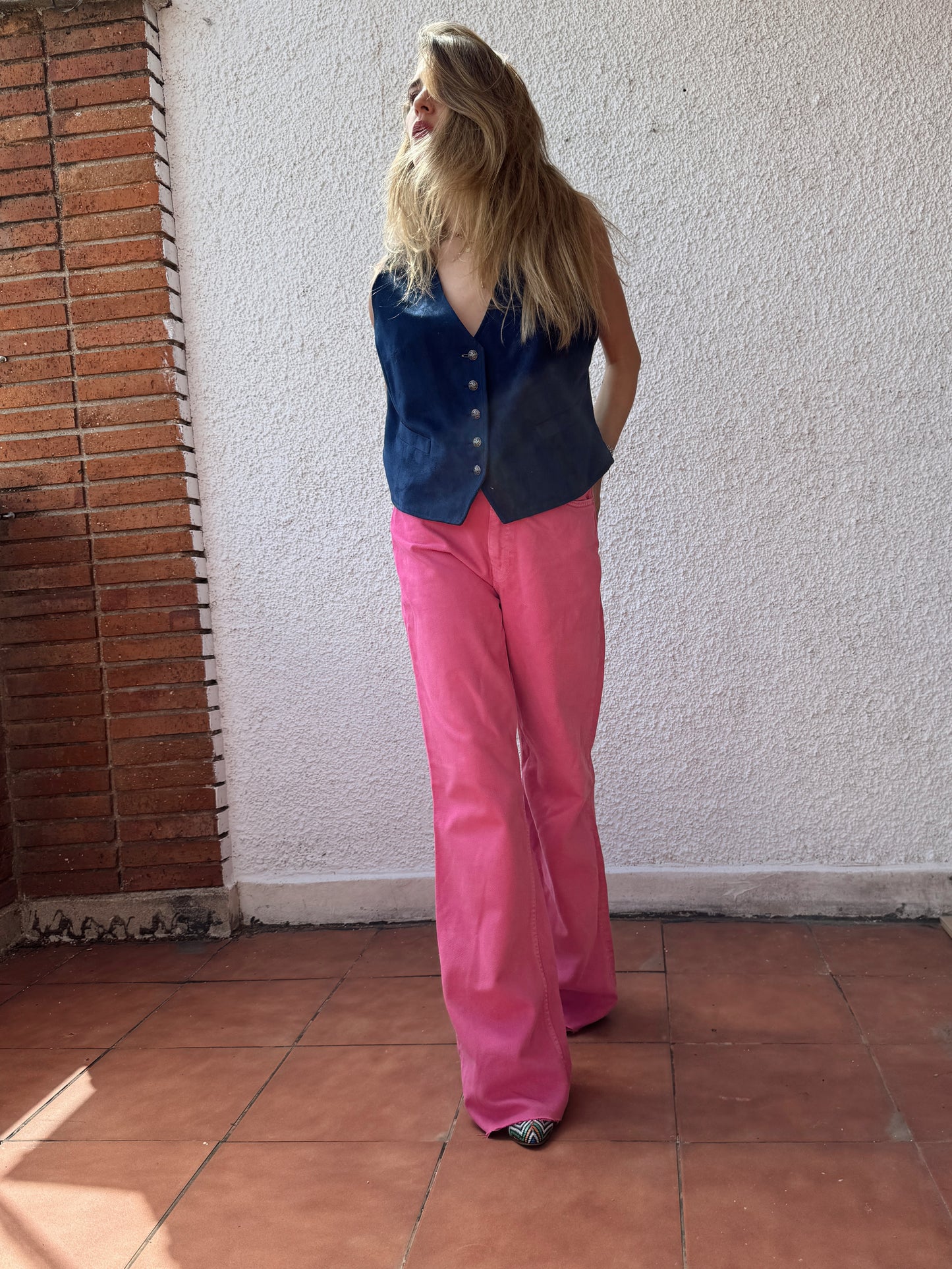 Pantalón largo rosa de @Zara