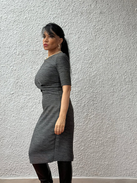 Vestido midi gris