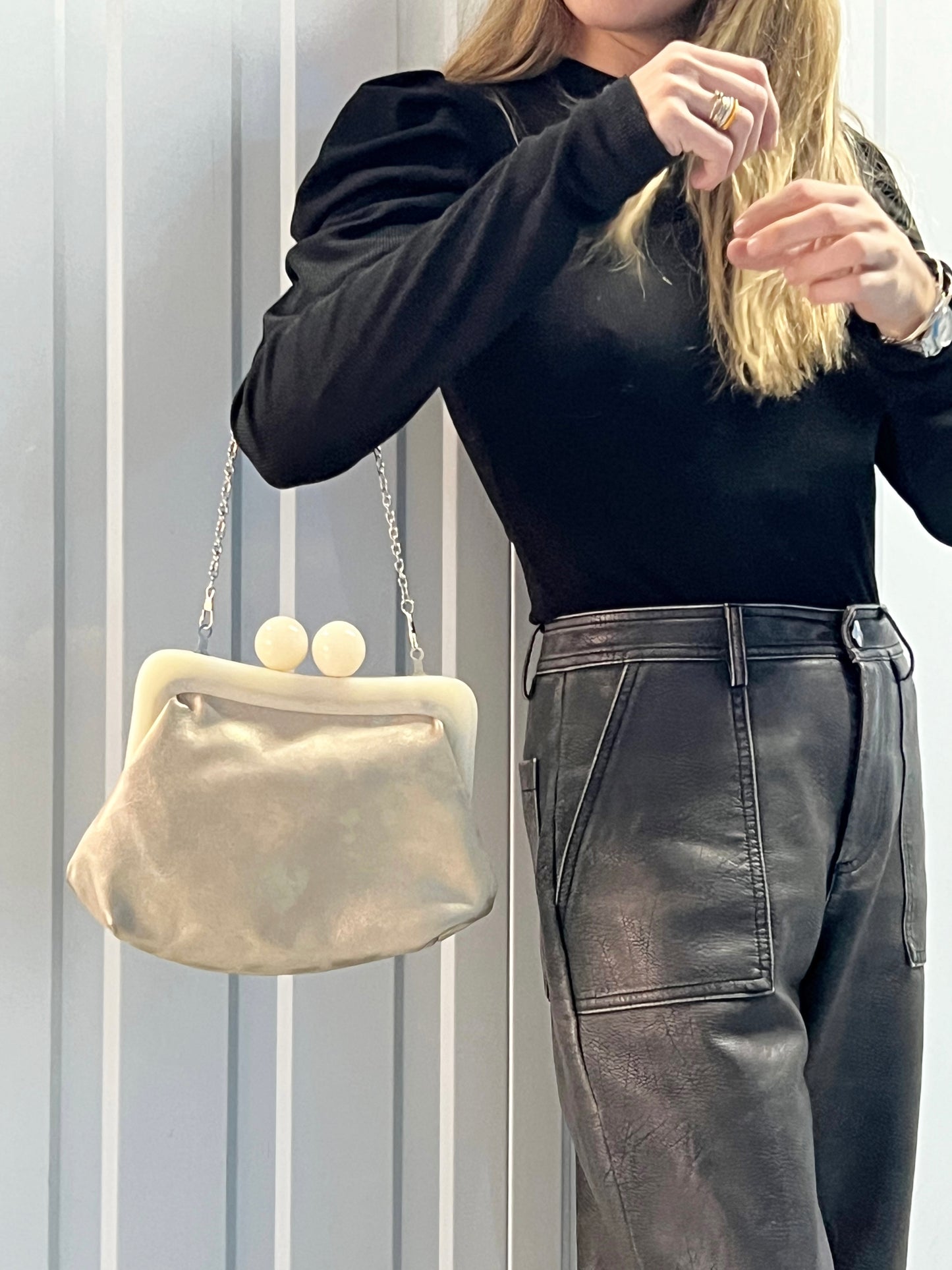 Bolso pequeño de fiesta beige