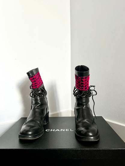 Botas de cuero de @Chanel