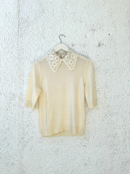 Jersey beige con cuello de @Essentiel