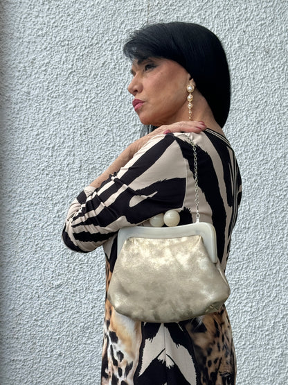 Bolso pequeño de fiesta beige