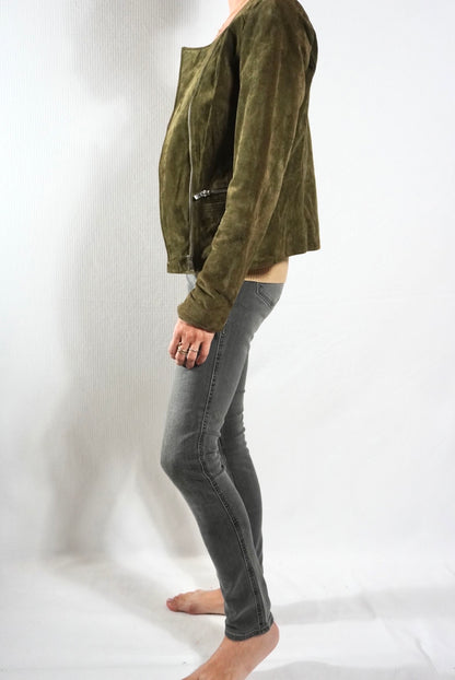 Chaqueta verde piel de @mango